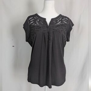 Daniel Rainn crochet detail t-shirt